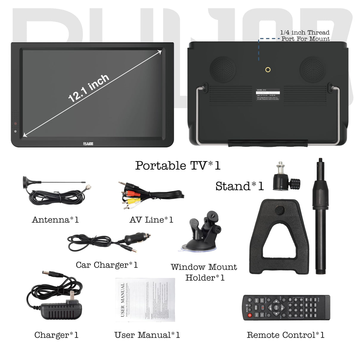 Portable Battery Powered Digital TV with Stand V783