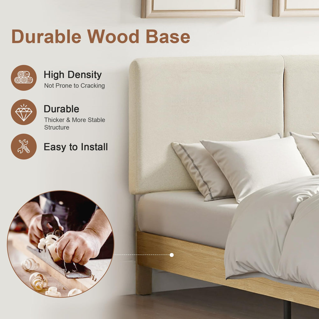Queen Size Upholstered Platform Bed Frame with Headboard X6737