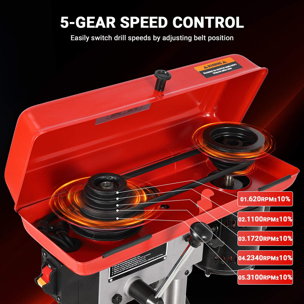 8" Benchtop Drill Press with 5 Adjustable Speeds Y214445