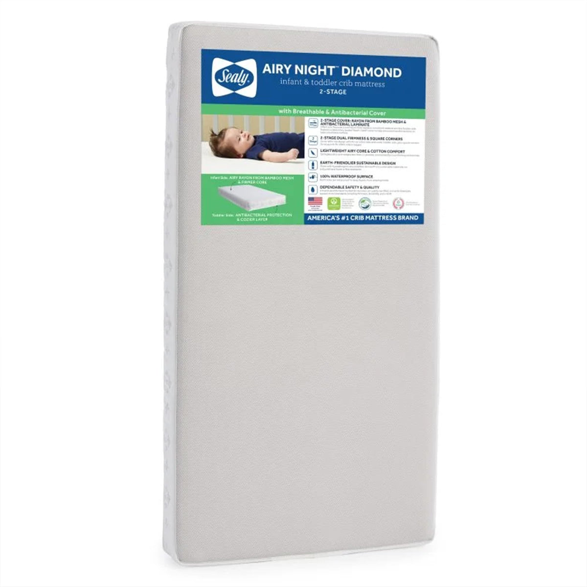 Infant & Toddler Crib Mattress, 2-Stage, Waterproof, Breathable Q159497