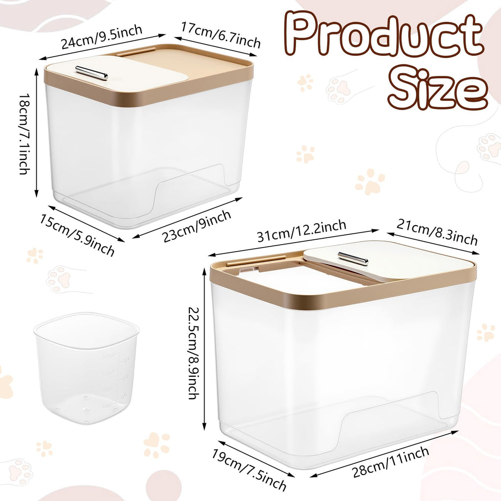 4 Pcs Clear Dog Food Storage Containers T125