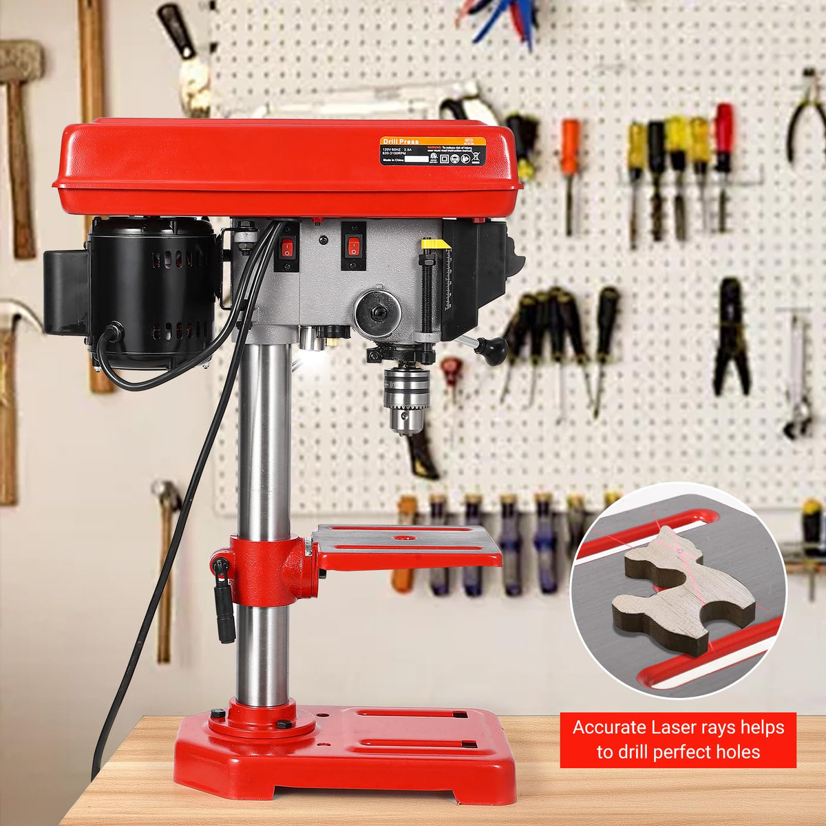 8" Benchtop Drill Press with 5 Adjustable Speeds Y214445