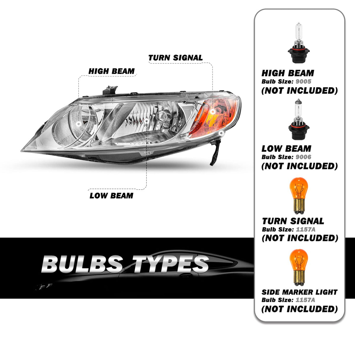 Honda Civic Sedan 4 Door Headlight Assembly P4927