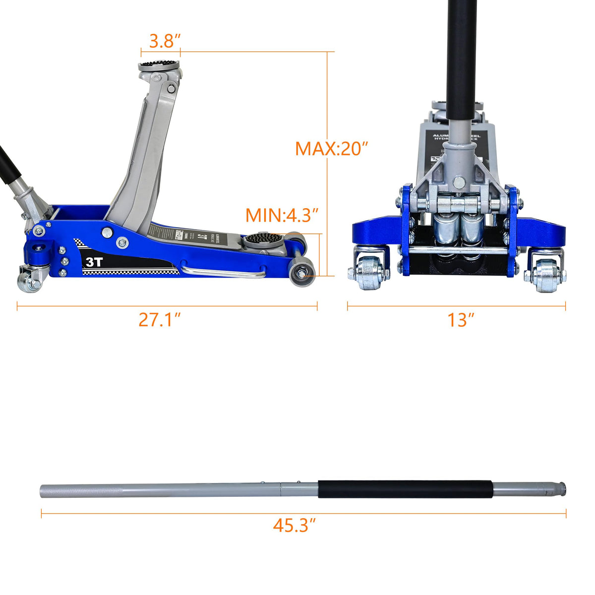 3 Ton Low Profile Hydraulic Floor Jack X787