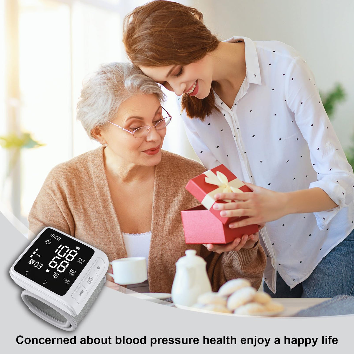 Wrist Blood Pressure Monitor with 2 Users Memory LCD Display R21217