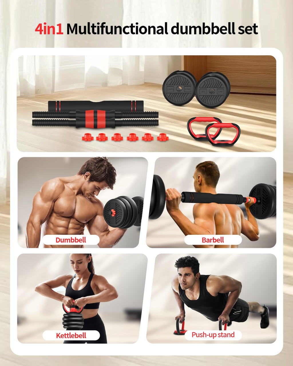 Adjustable Dumbbells Free Weight Set with Connector K55531