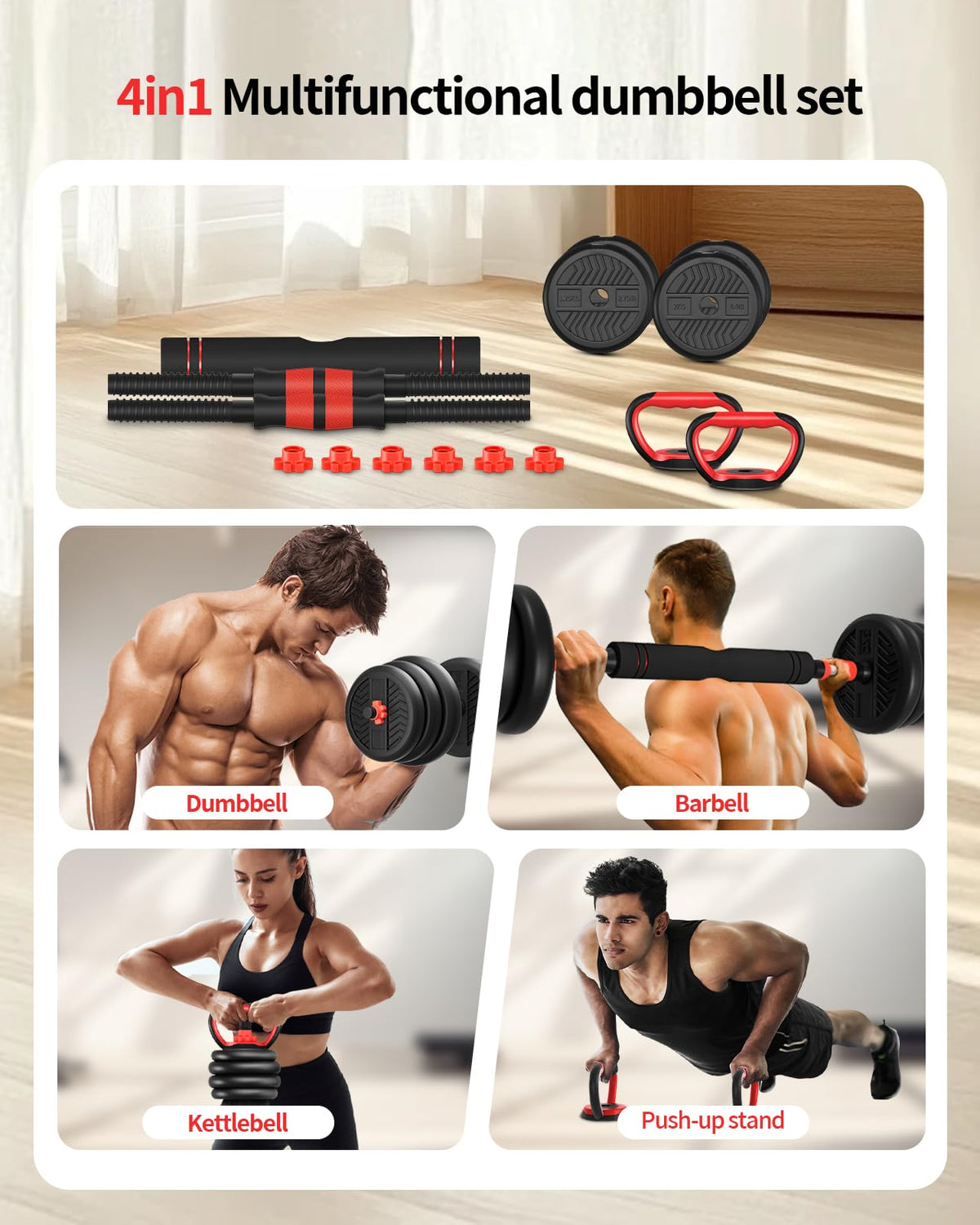 Adjustable Dumbbells Free Weight Set with Connector K55531
