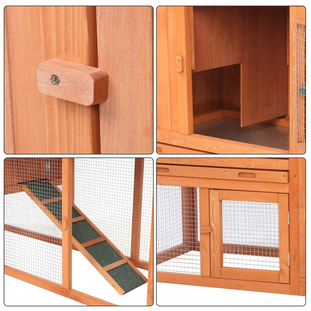 Wooden Chicken Coop with Waterproof Roof and Nesting Box S4503
