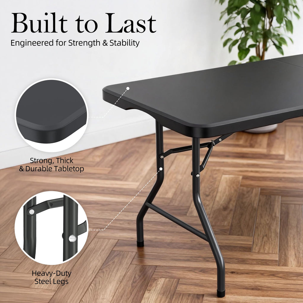6FT Heavy Duty Foldable Plastic Table I285