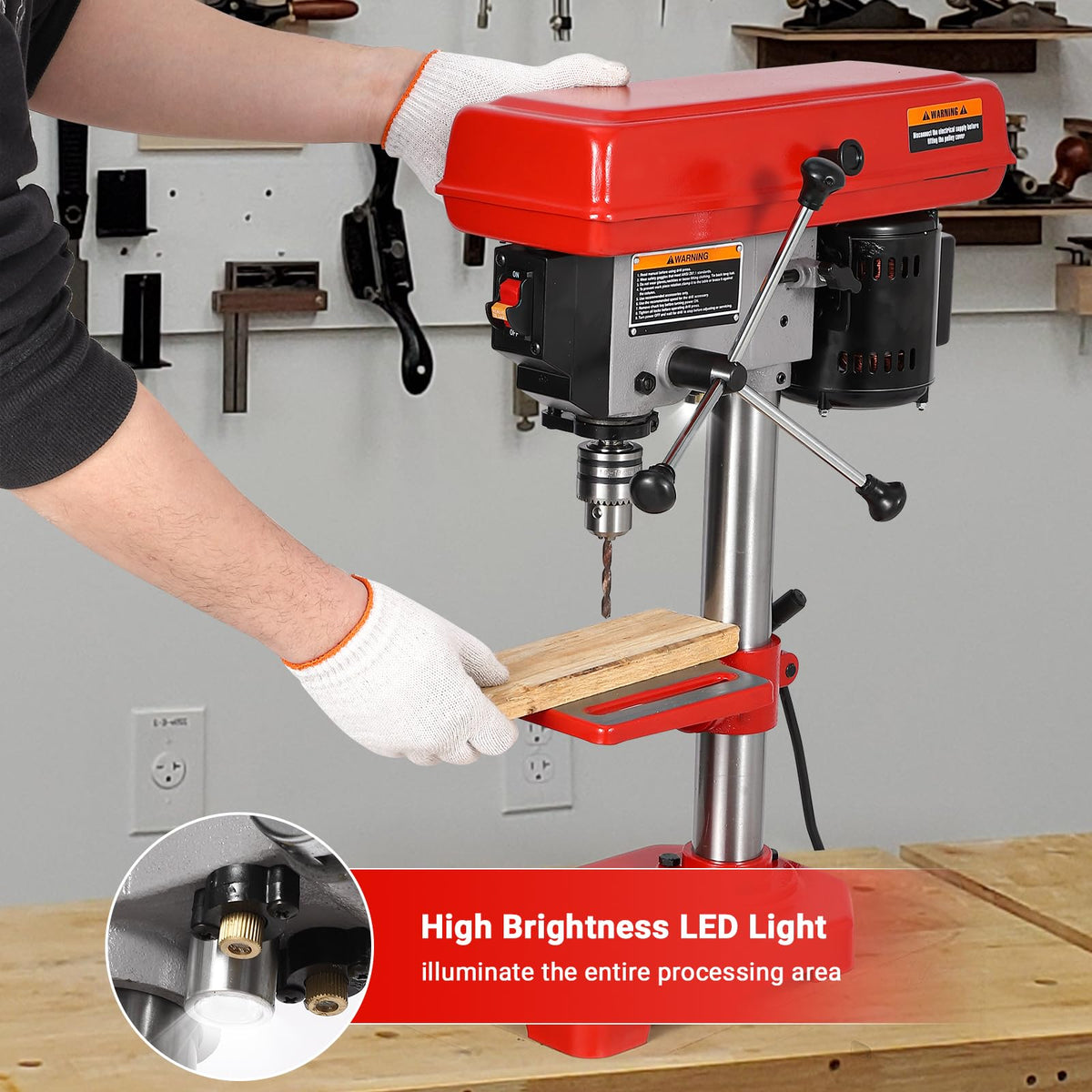8" Benchtop Drill Press with 5 Adjustable Speeds Y214445