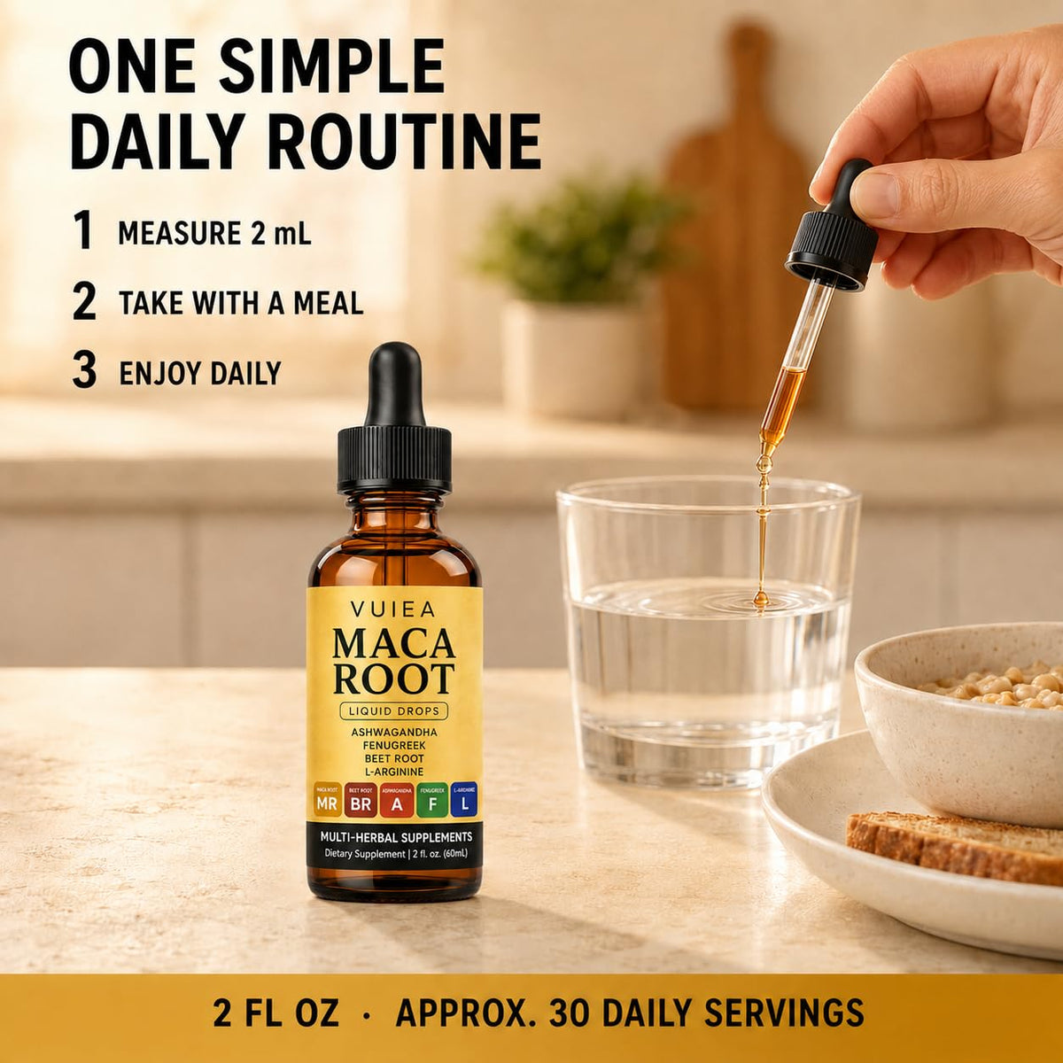 Maca Root Drops 5-in-1 Herbal Supplement 2 Fl Oz G198081