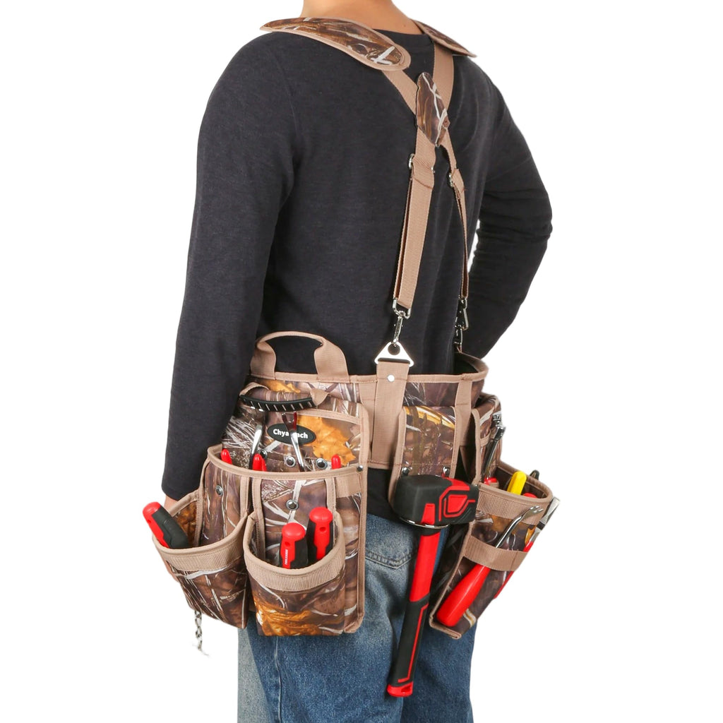 7-Piece Tool Belt Rig with 16 Pockets and Dual Hammer Loops Z9625