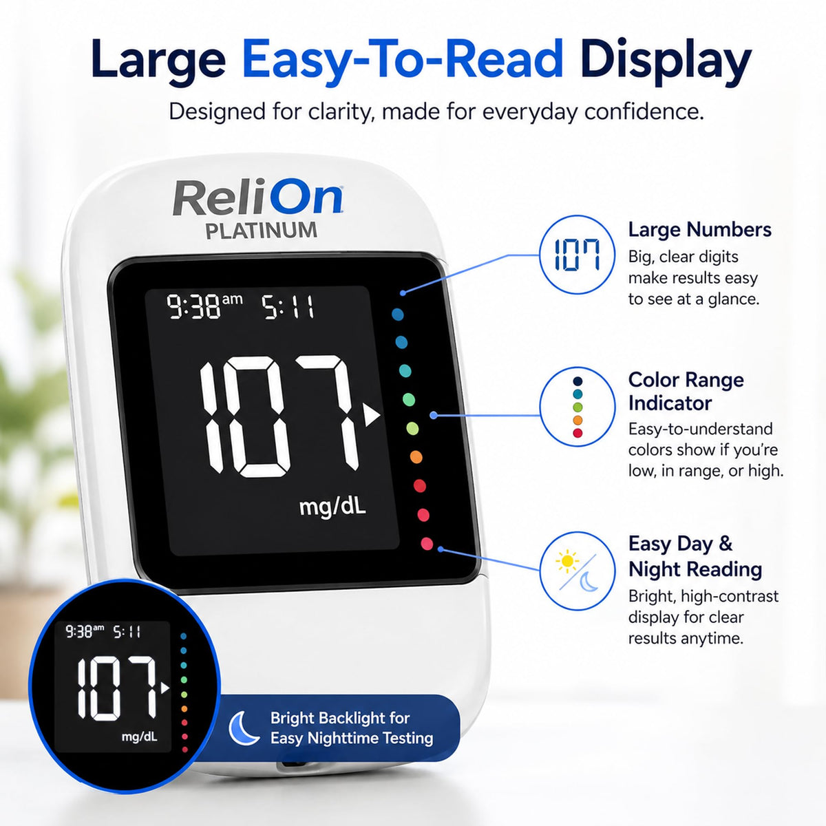 Blood Glucose Monitor Kit with 50 Test Strips H386