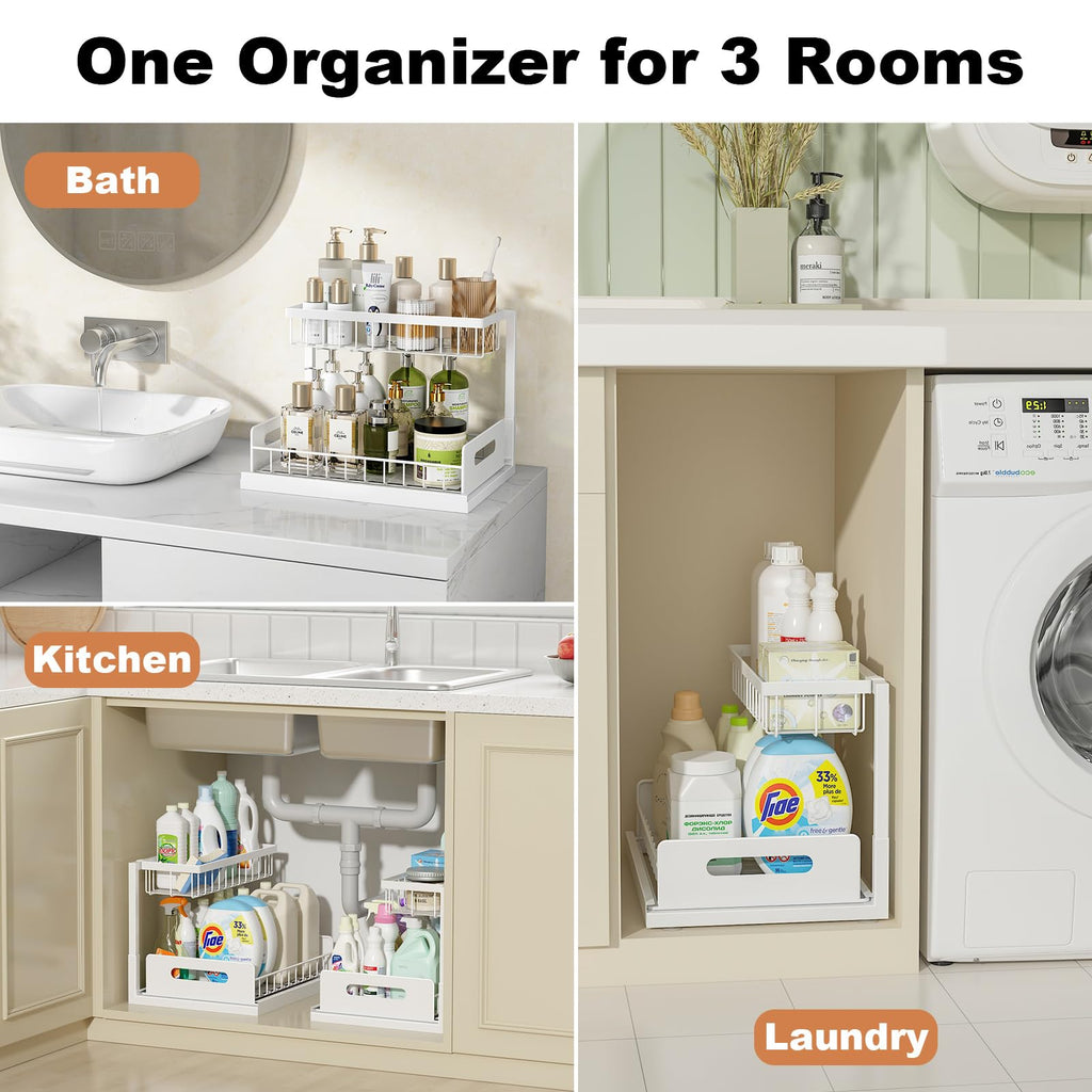 Under Sink 2 Tier Pull Out Cabinet Organizer X506