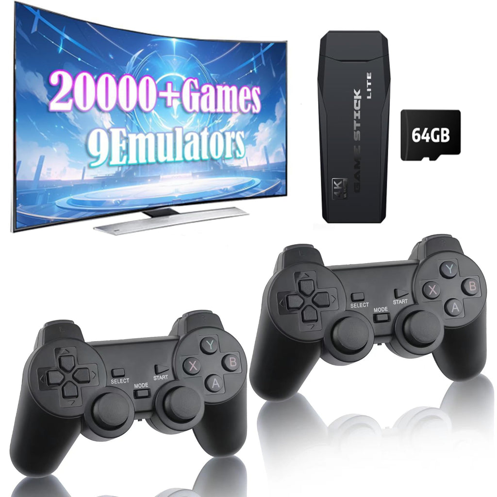 Retro Game Console Plug and Play 4K HDMI 15 Classic Emulators Dual 2.4G Wireless Controllers K7374