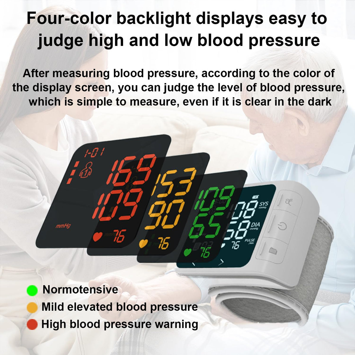 Wrist Blood Pressure Monitor with 2 Users Memory LCD Display R21217
