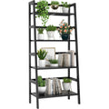 Black 4-Tier Bamboo Ladder Shelf G51804