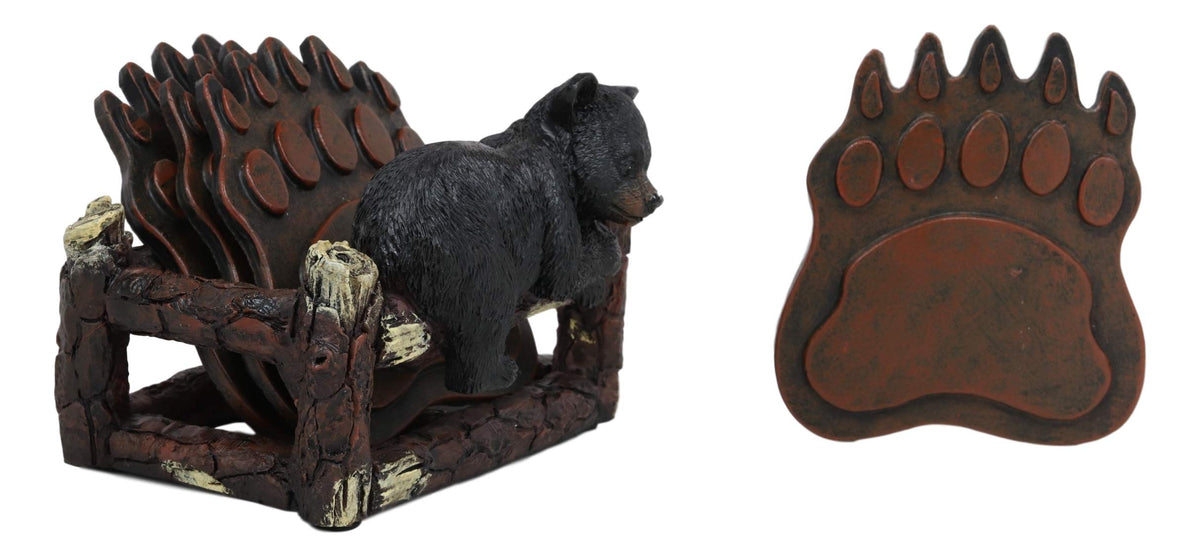Coaster Set with 4 Bear Paw Tracks Coasters Y10754