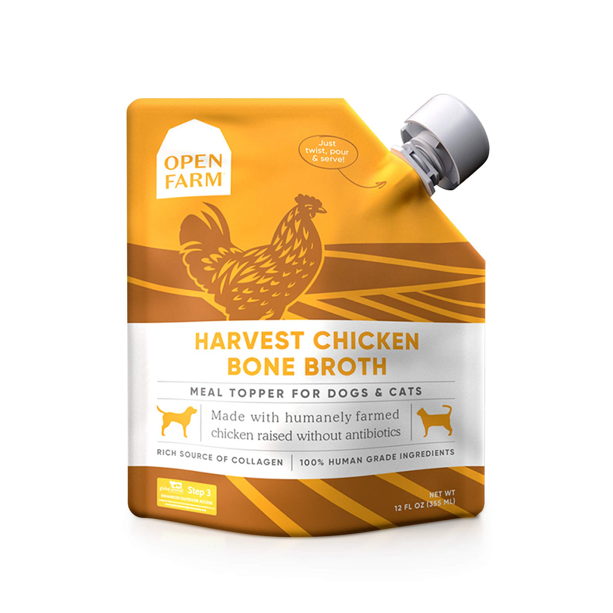 Chicken Bone Broth Food Topper for Dogs and Cats 12oz B9693