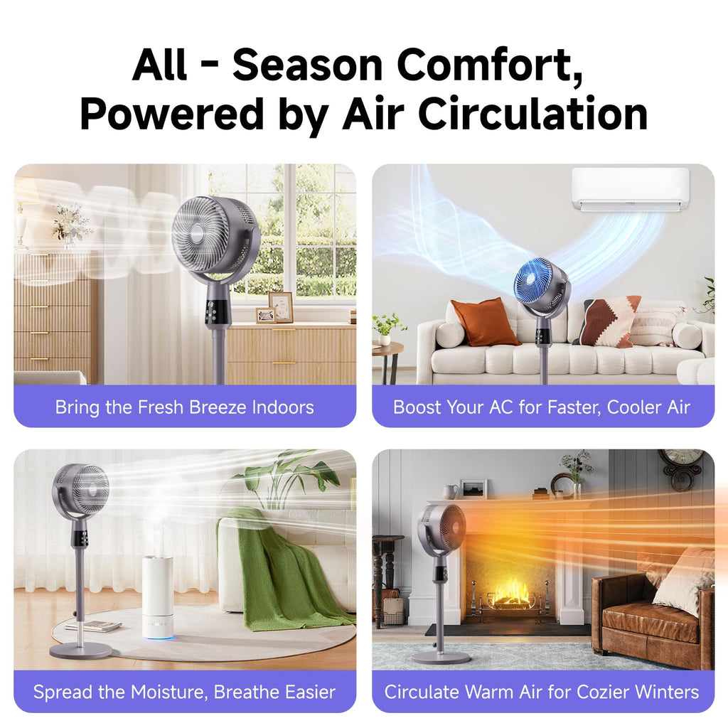 Oscillating Pedestal Fan, 25dB Standing Fan with 8 Speeds, 12H Timer, 36-45'' Adjustable Height, Remote Control X34621