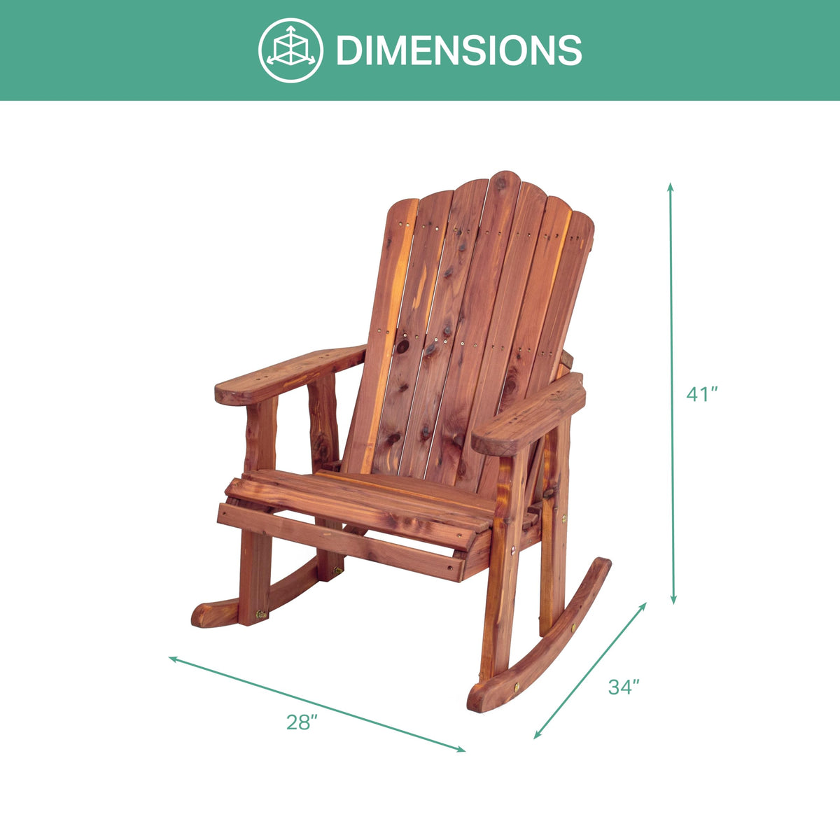 Cedar Adirondack Rocking Chair N575