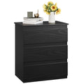 Black 3 Drawer Nightstand D304