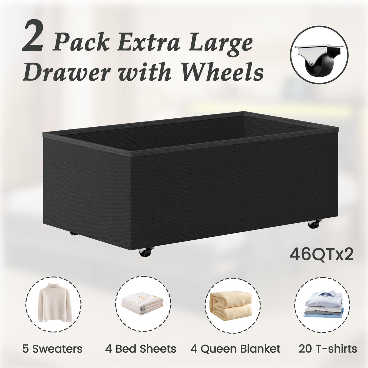 Queen Size Storage Bed Frame with Wood Headboard and LED Lights M160365