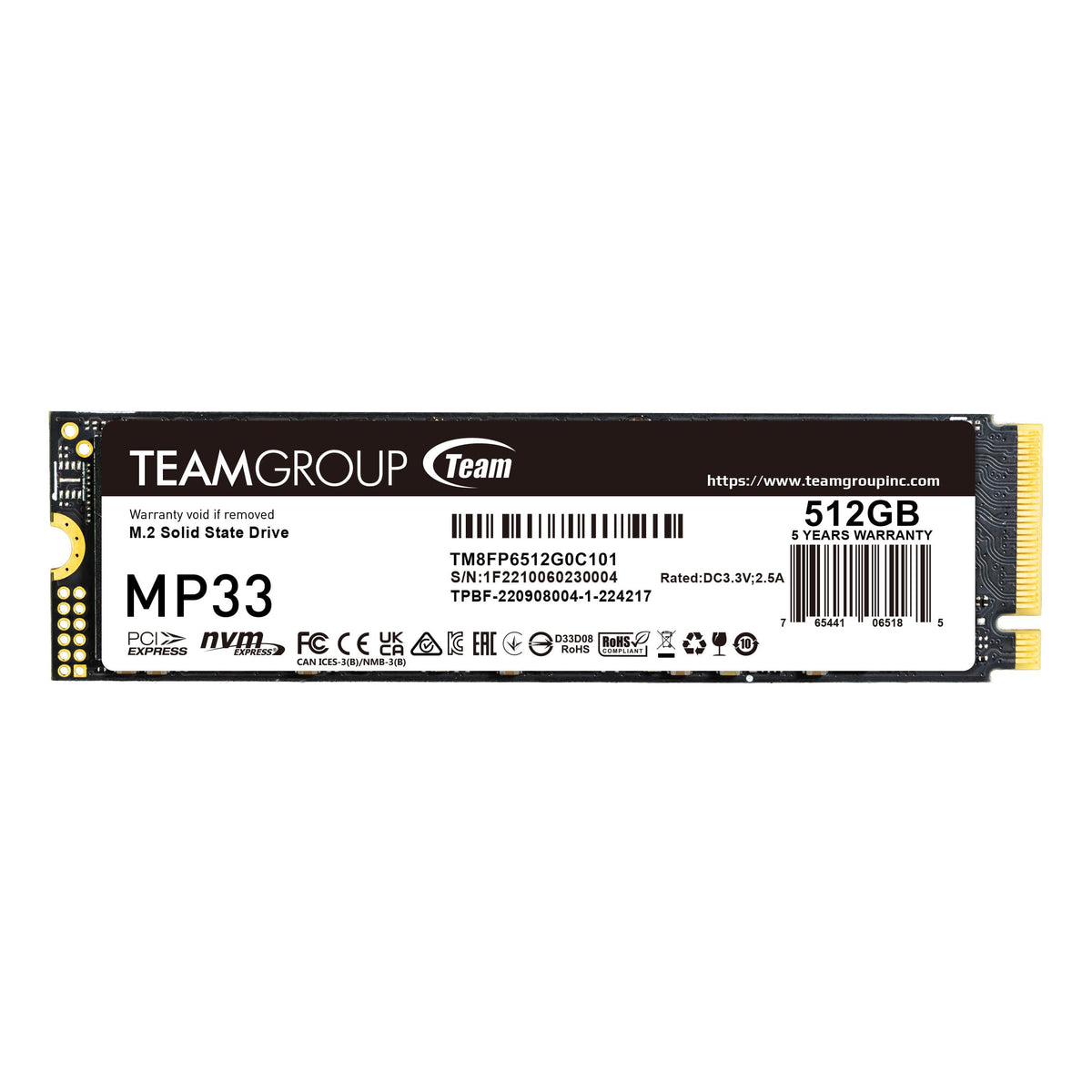 512GB NVMe PCIe Gen3x4 M.2 2280 Internal SSD P4314