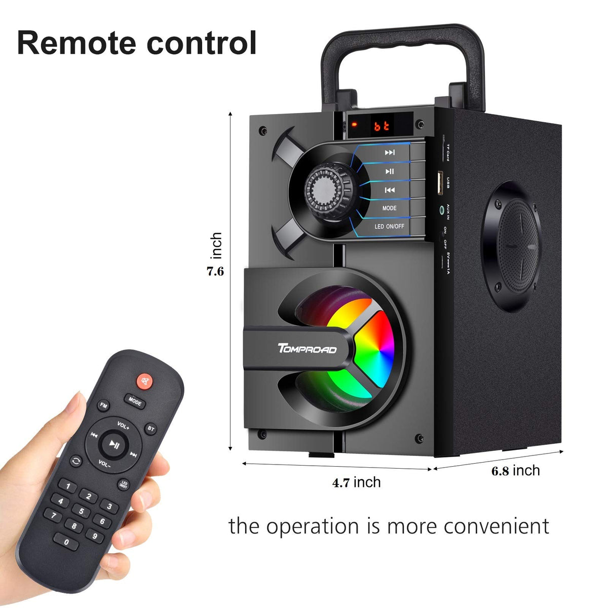 Portable Bluetooth Speaker with Subwoofer R834039
