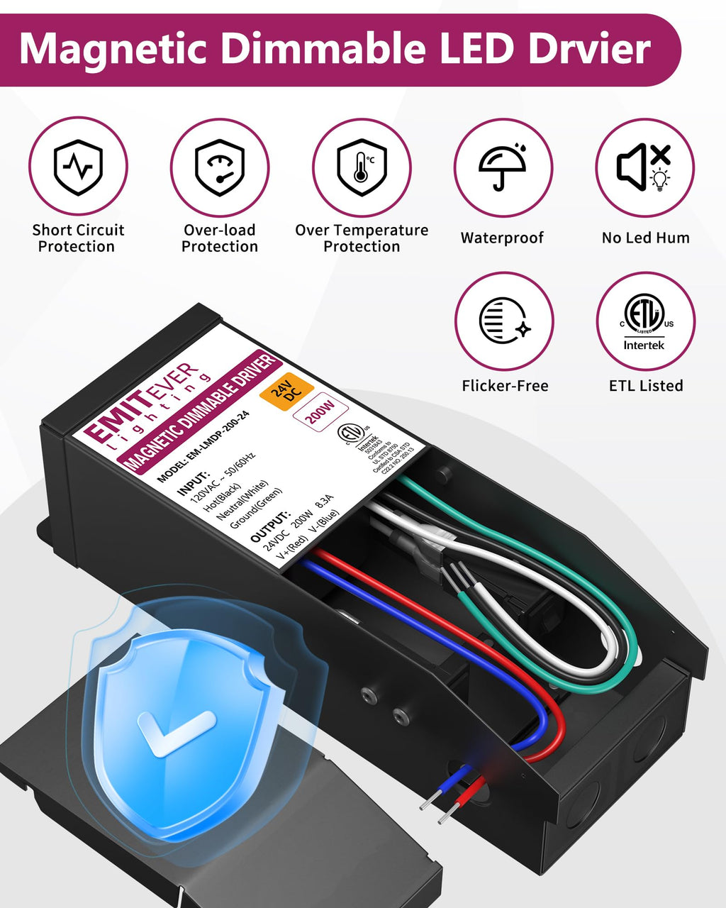 200W 24V Dimmable LED Driver Power Supply G9310