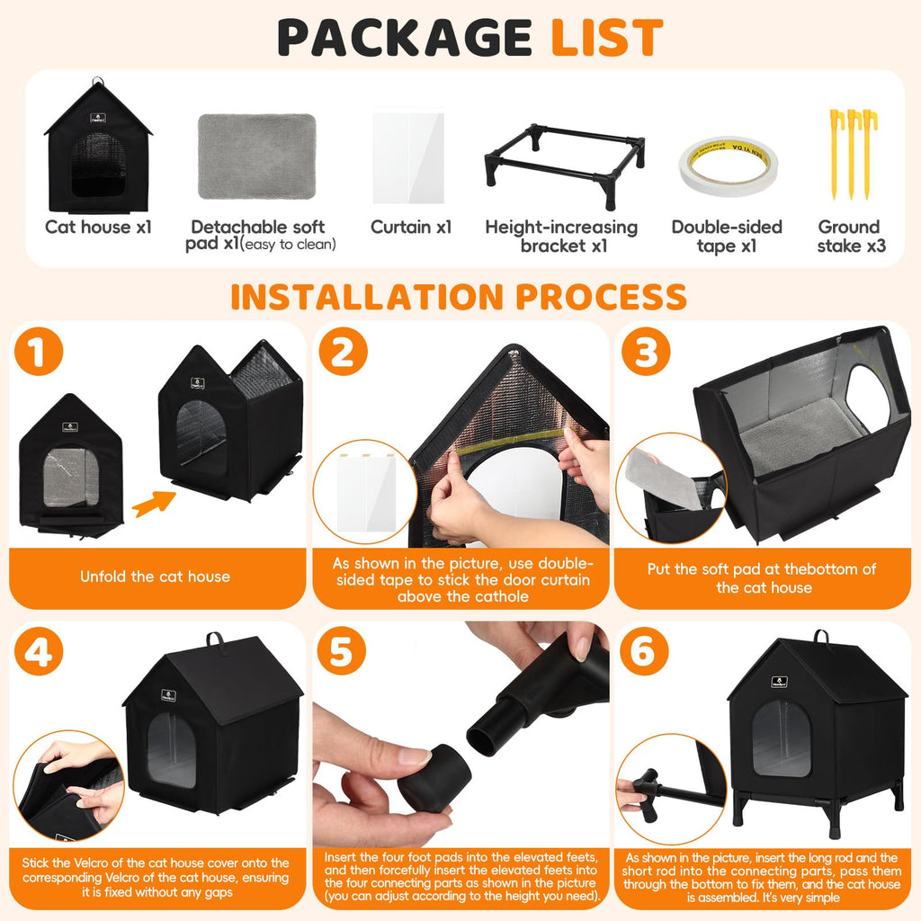 Outdoor Insulated Cat House with Removable Mat R4115