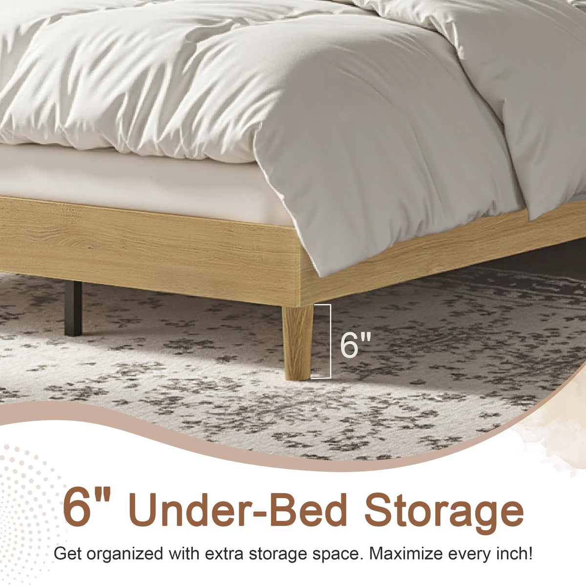 Queen Size Upholstered Platform Bed Frame with Headboard X6737