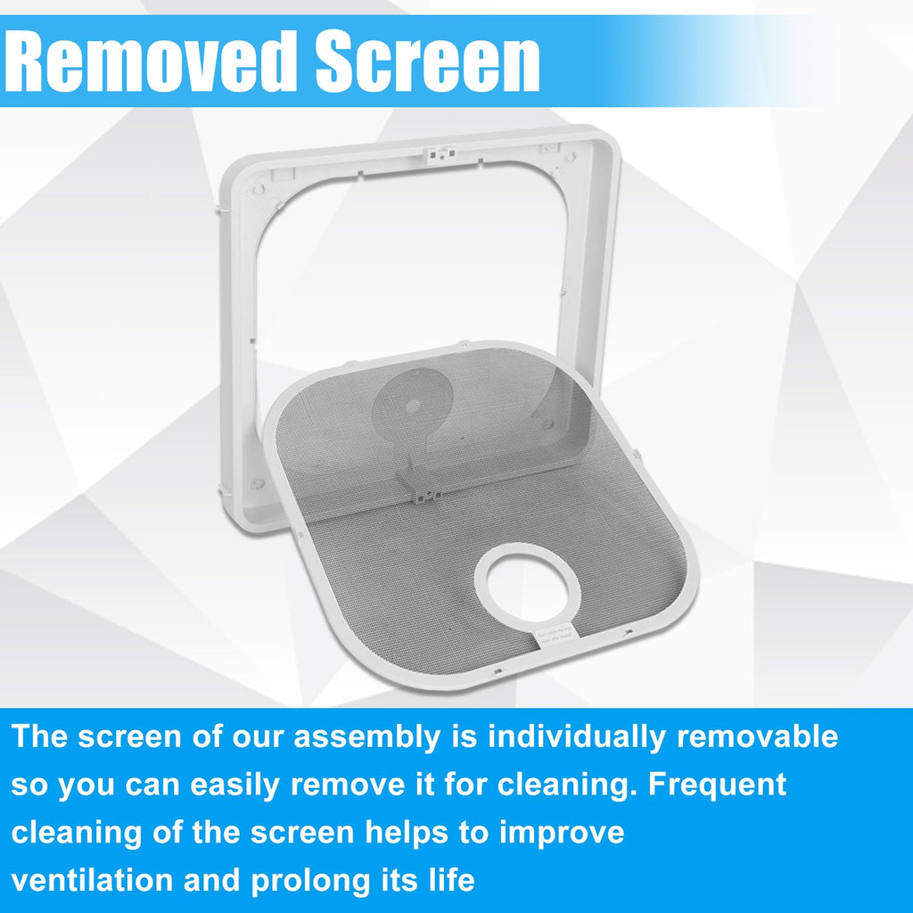 Birch White Roof Vent Frame Screen Replacement 13.5×13.5inch J53422