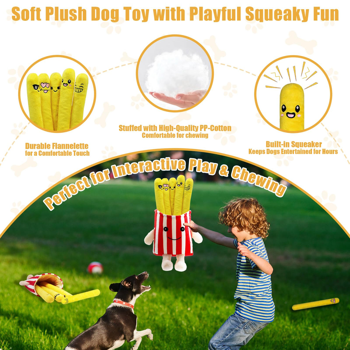 5 Pack Plush Dog Chew Toys M619