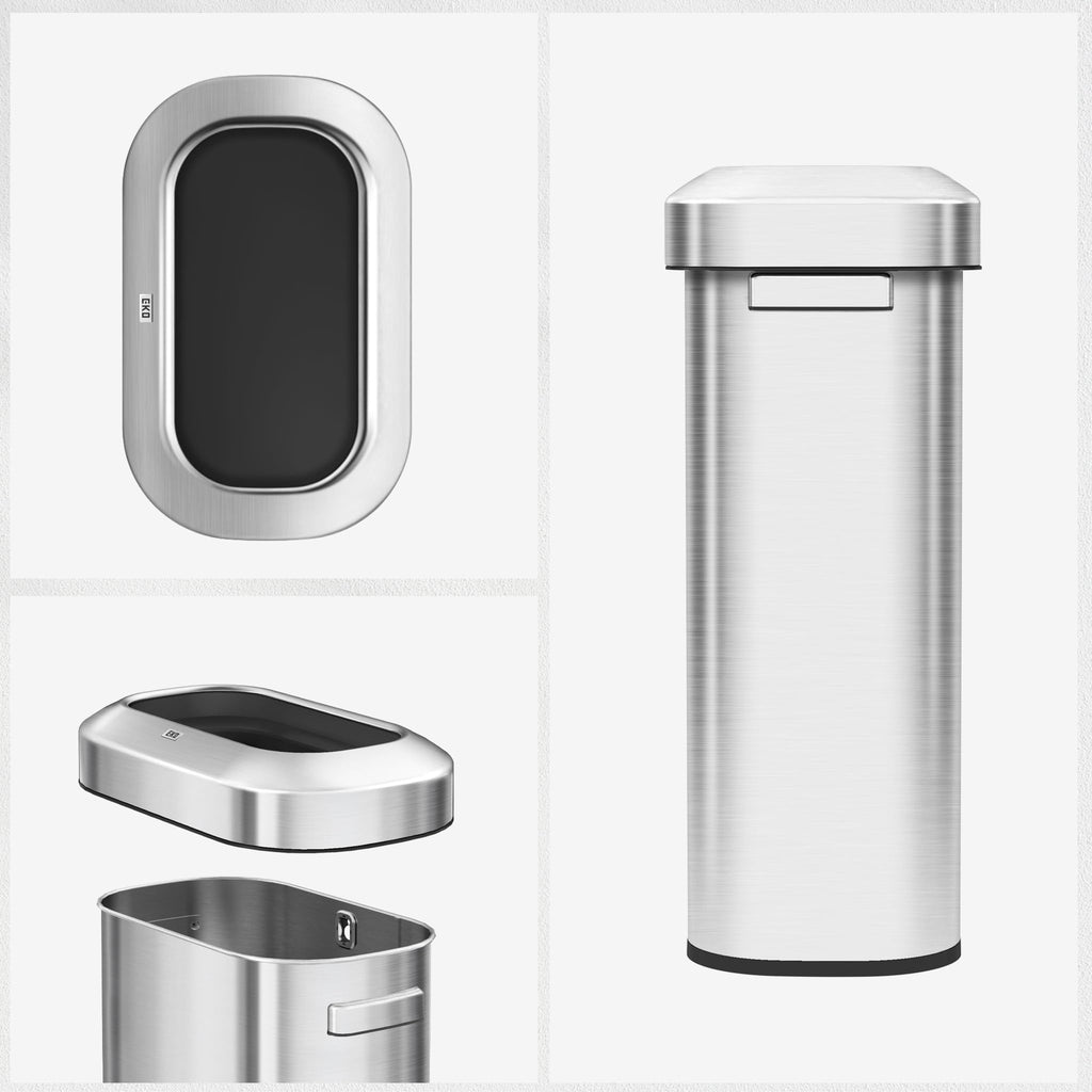 24 Gallon 90 Liter Open Top Stainless Steel Slim Trash Can N974