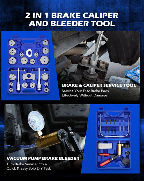 2-in-1 Brake Caliper Compression Tool and Vacuum Pump Bleeder Kit O748