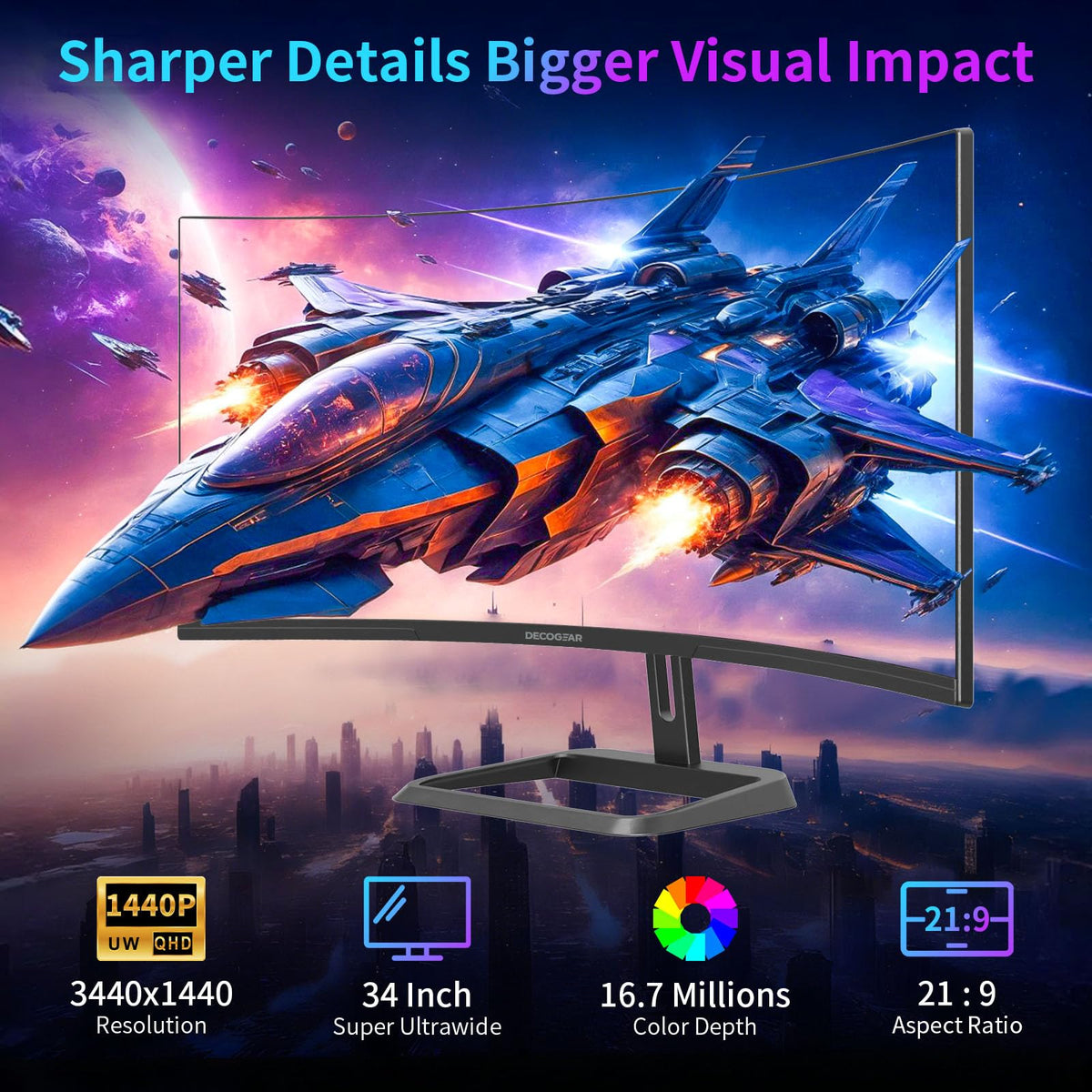 34” Curved Ultrawide Gaming Monitor 180Hz 3440×1440 M5767