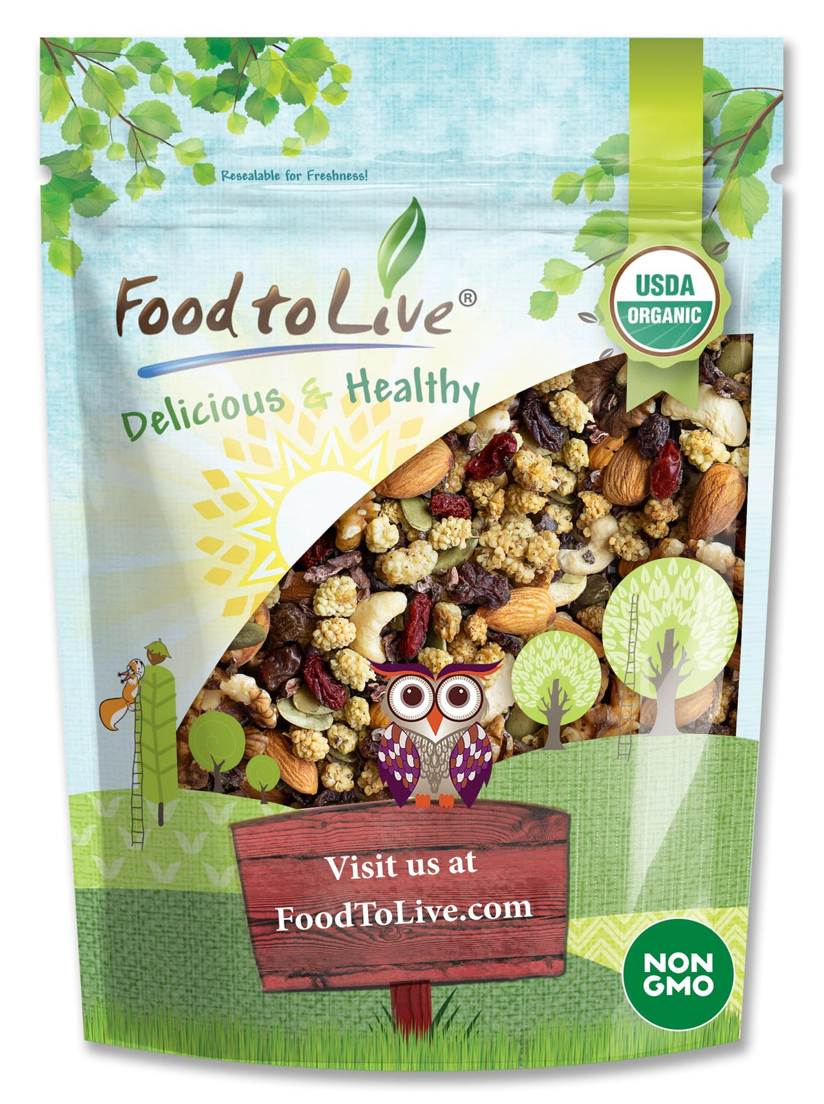 Organic Raw Snack Mix, 8 Ounces C468397