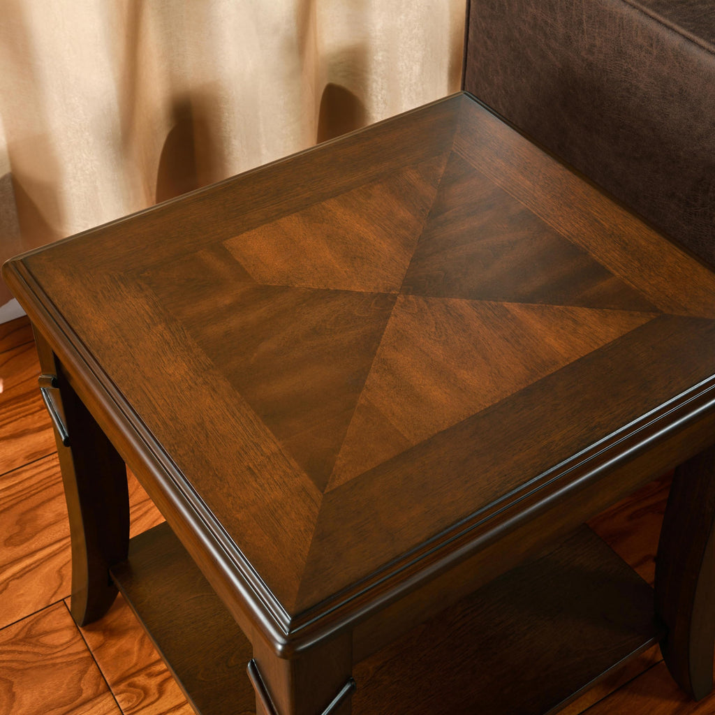 Wooden 2-Tier End Table with Shelf K8272