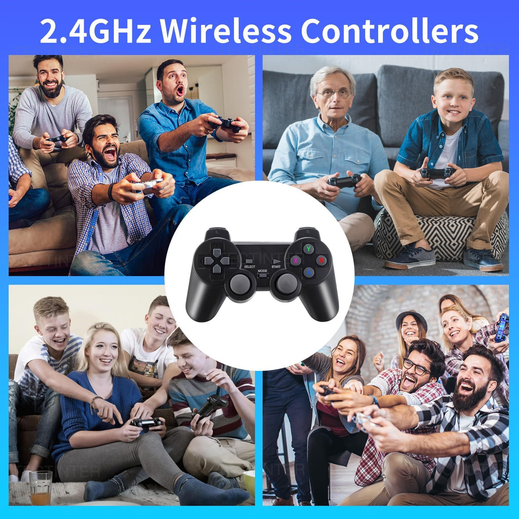 Retro Game Console Plug and Play 4K HDMI 15 Classic Emulators Dual 2.4G Wireless Controllers K7374