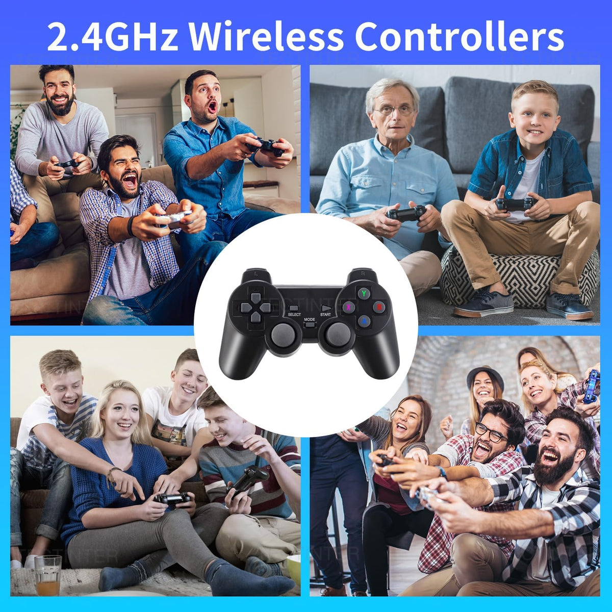 Retro Game Console Plug and Play 4K HDMI 15 Classic Emulators Dual 2.4G Wireless Controllers K7374
