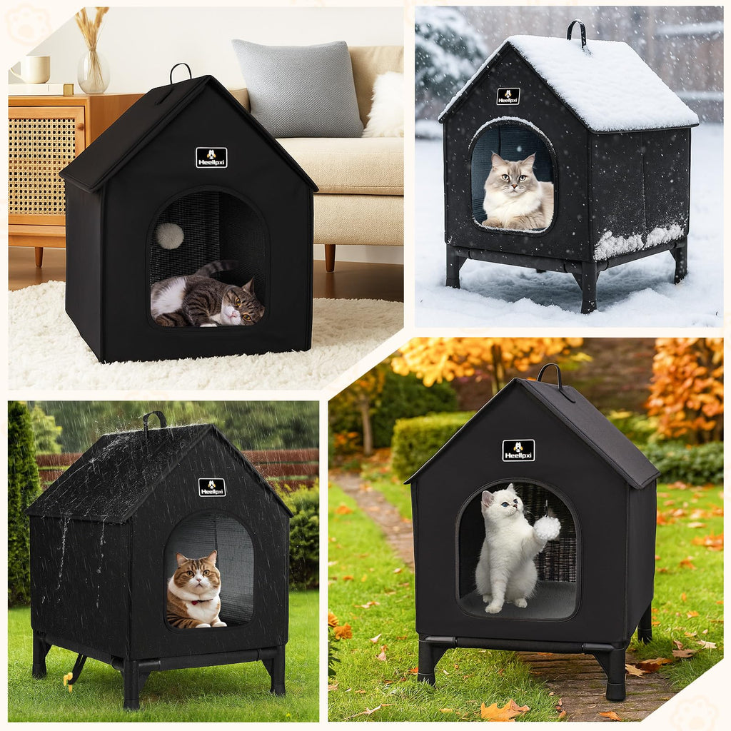 Outdoor Insulated Cat House with Removable Mat R4115