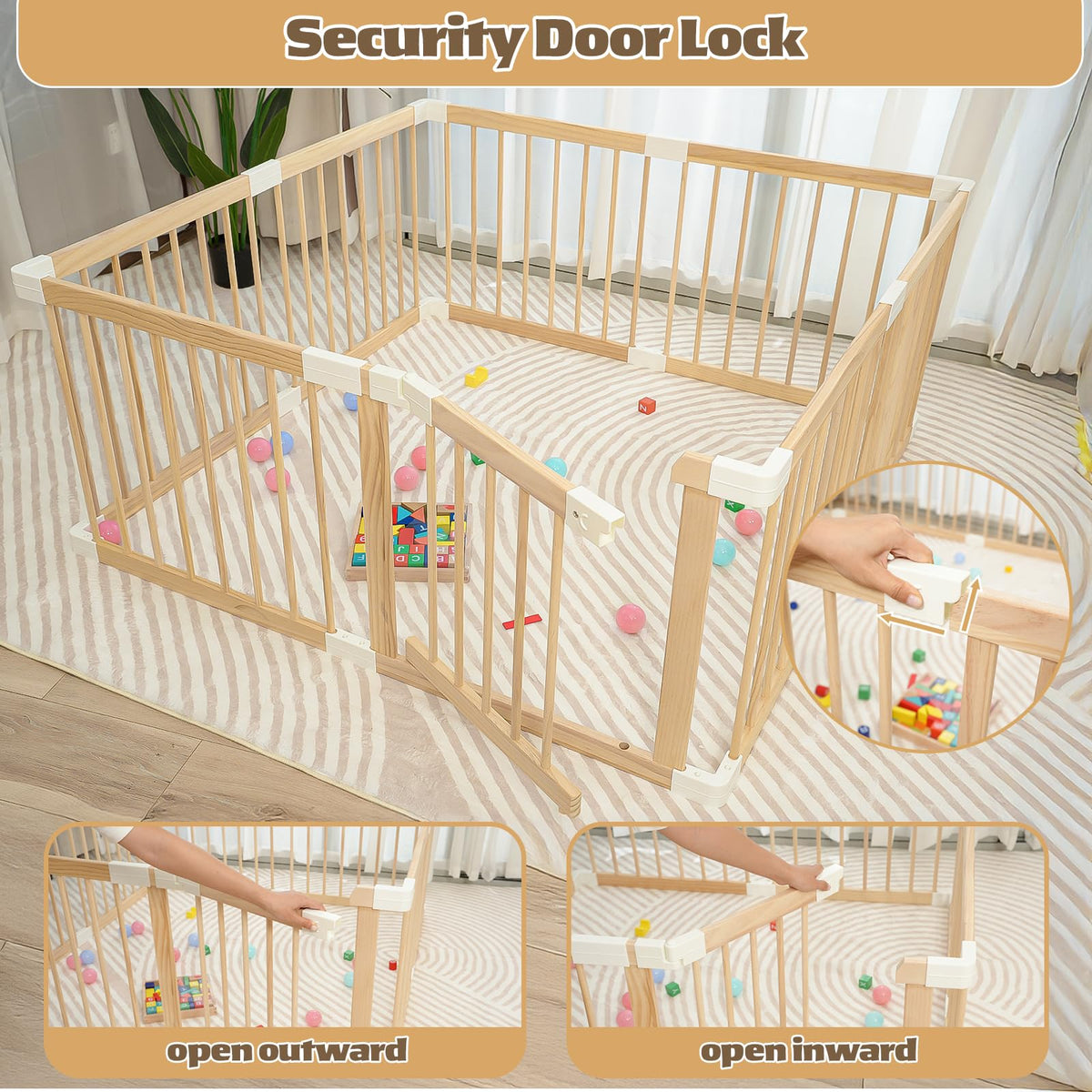 Wooden Baby Playpen 53"x53" B58614