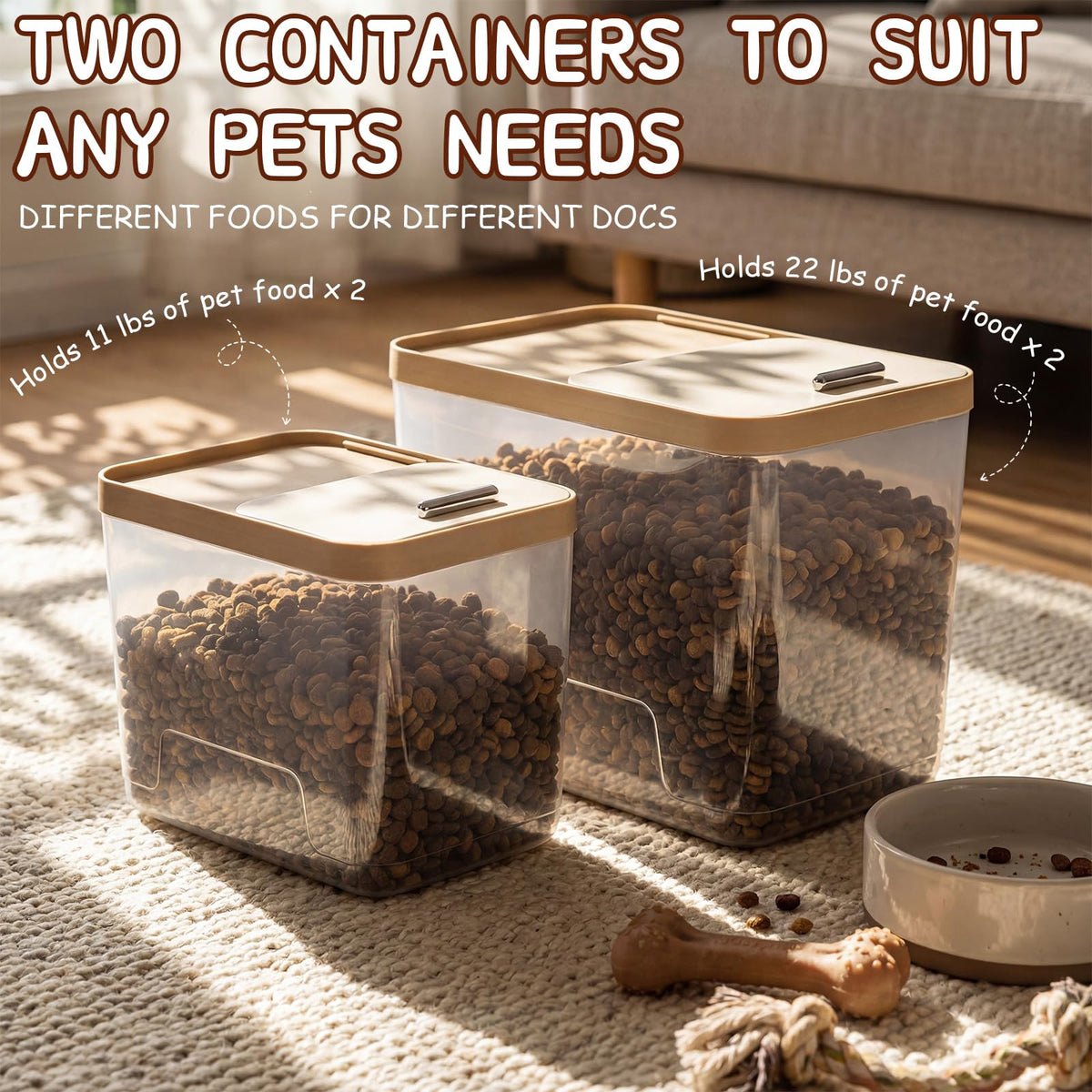 4 Pcs Clear Dog Food Storage Containers T125
