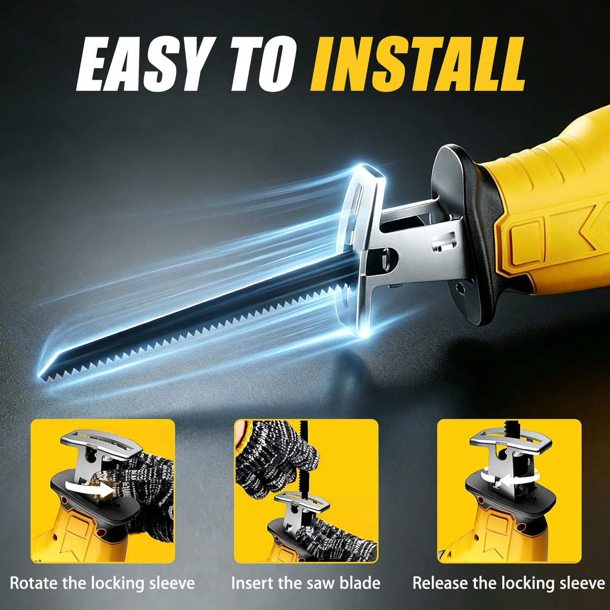 Cordless Reciprocating Saw 400W 3000RPM with 4 Saw Blades B445374