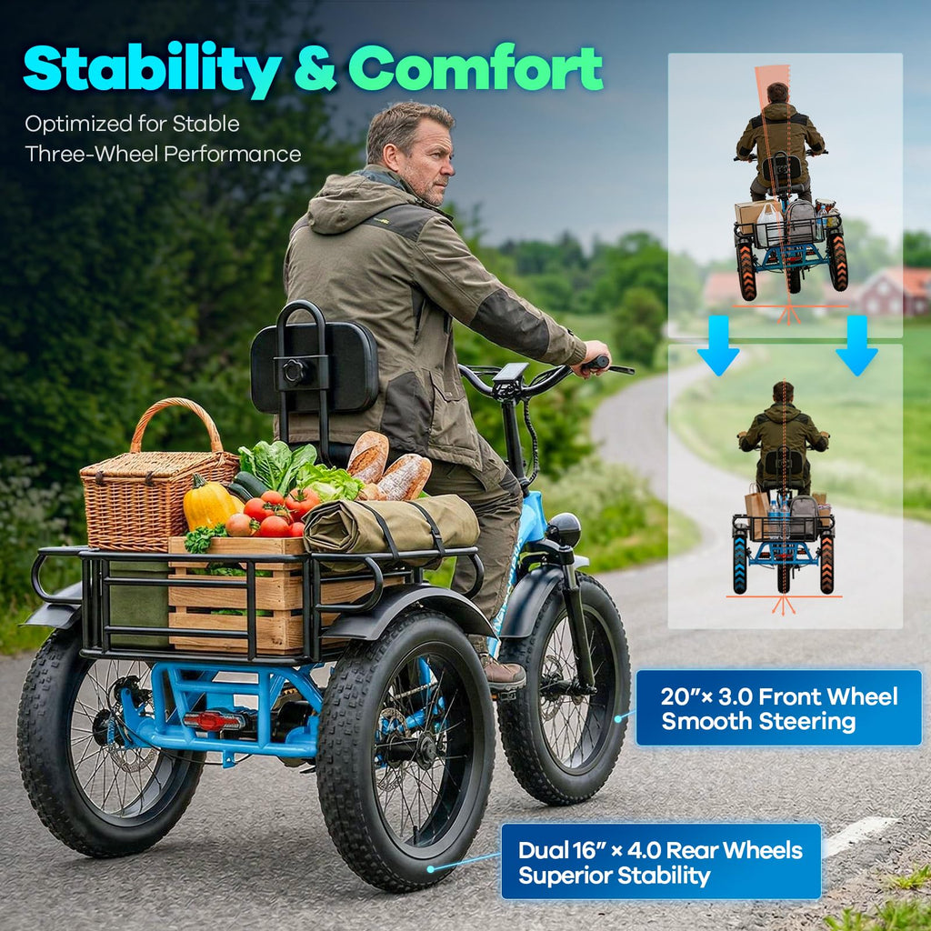 Fat Tire Folding Electric Trike Q24008