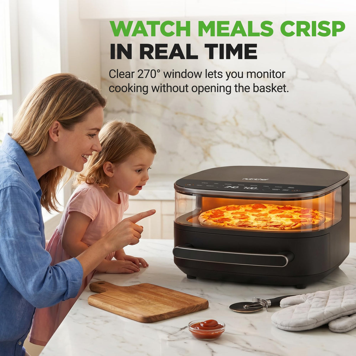 6 Quart Extra Large Air Fryer with 11-in-1 Cooking Presets Grey F518101