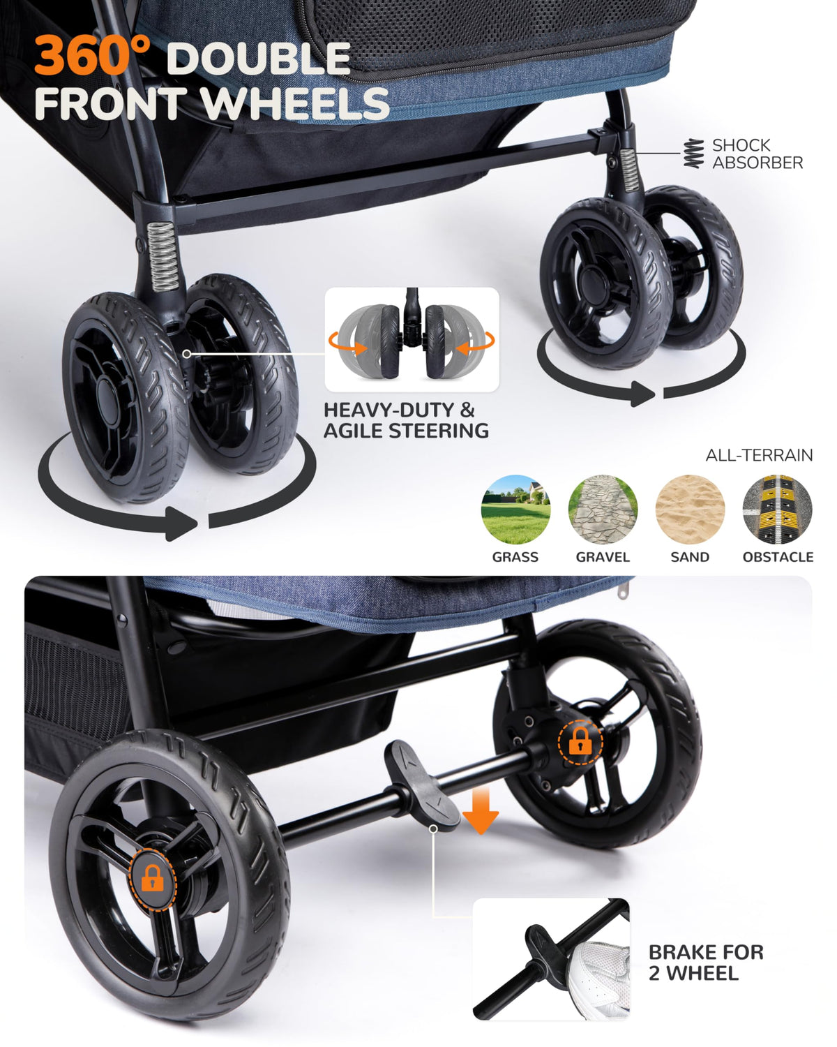 Large & Medium Dog Stroller J58304