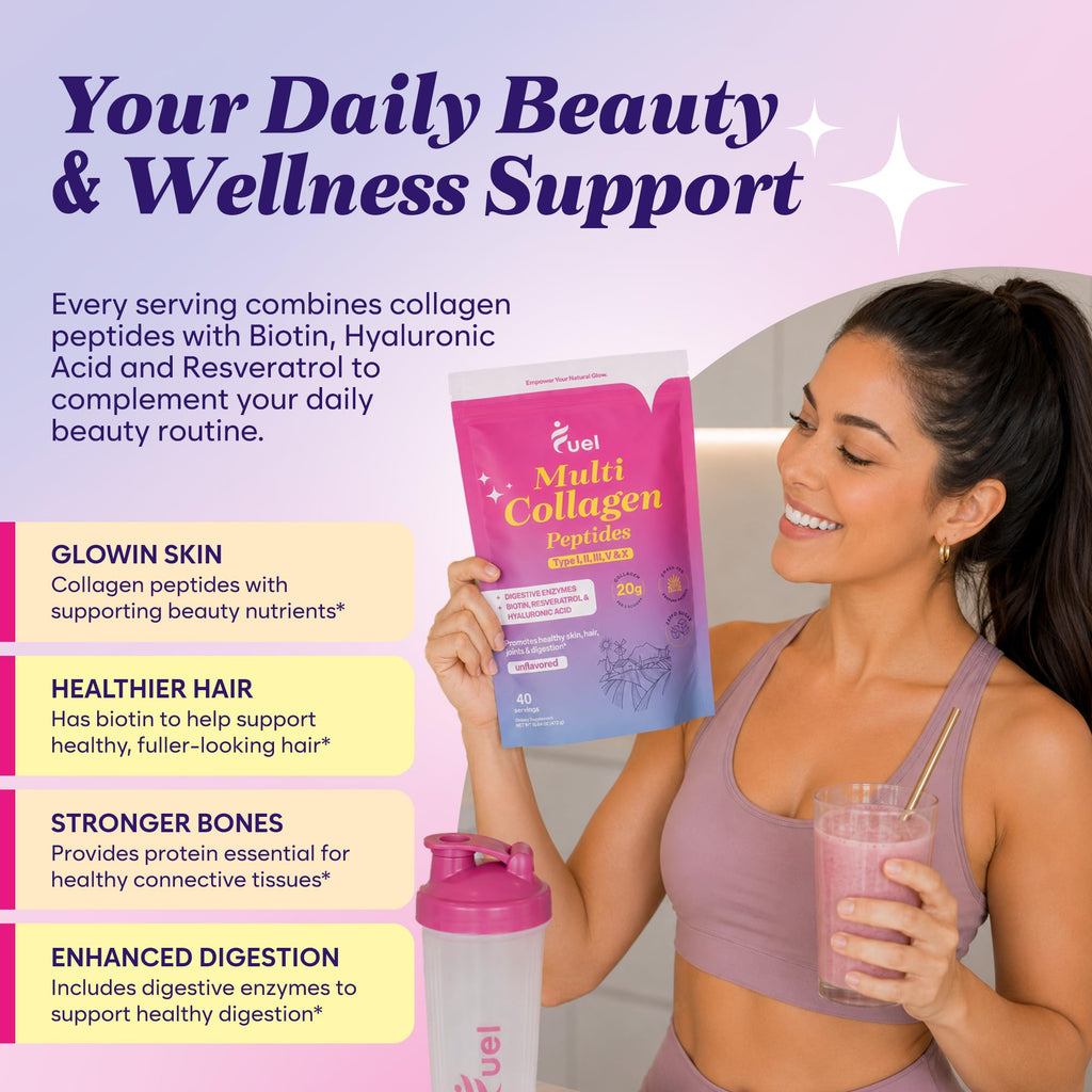 Unflavored Multi Collagen Peptides Powder 40 Servings H2210