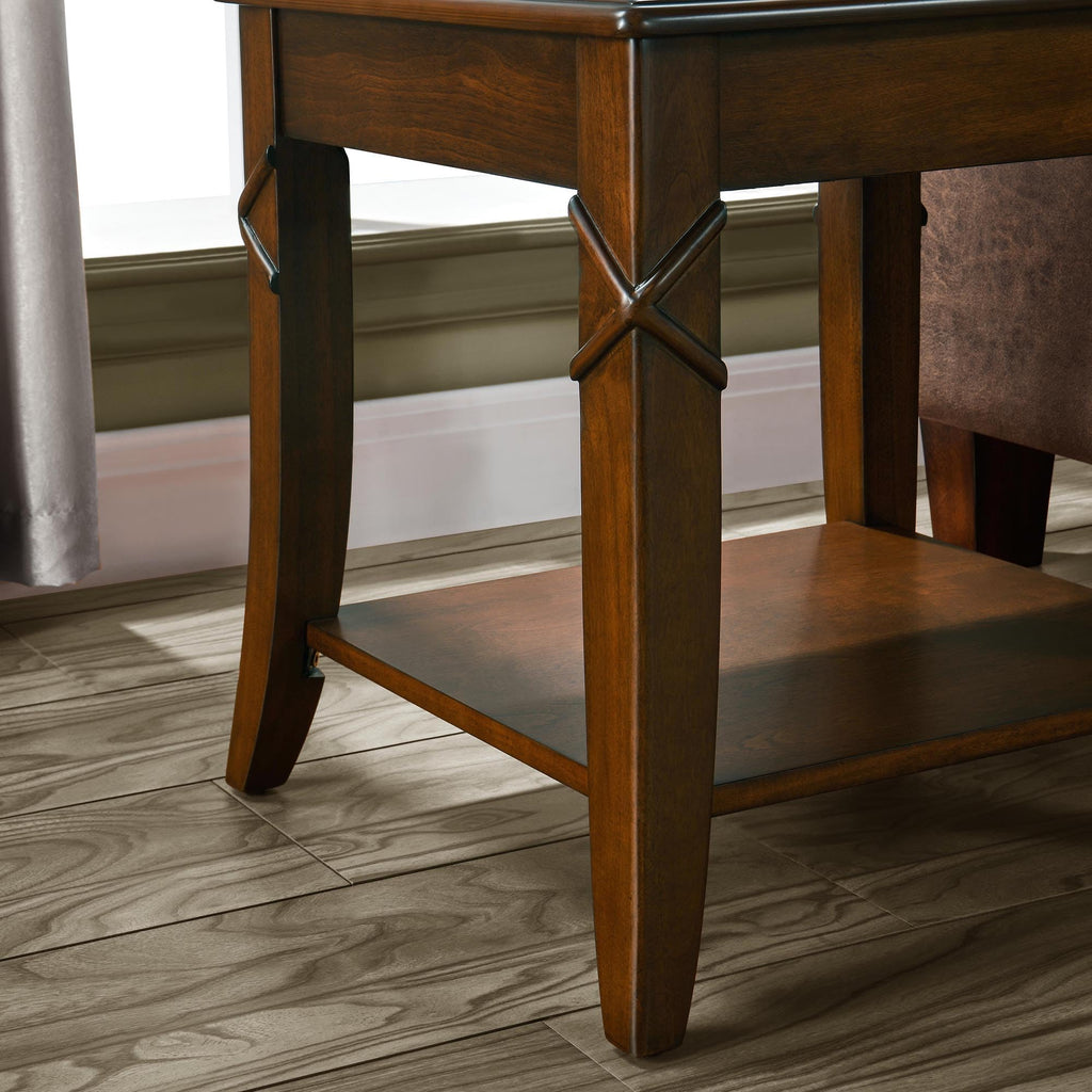 Wooden 2-Tier End Table with Shelf K8272
